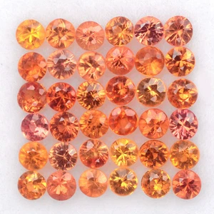 GRACIOUS SET! 2CT 36PCS Best 100%Natural YELLOW ORANGE Sapphire Round 2.2mm #16 - Picture 1 of 3