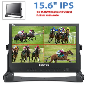 15.6 inch Live Streaming Quad View Broadcast Director Monitor 4 HDMI ATEM156 - Picture 1 of 19