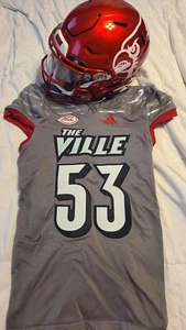 Louisville Cardinals 2022 Riddell Game Worn Helmet + Iron Wings Game Used Jersey - Picture 1 of 16
