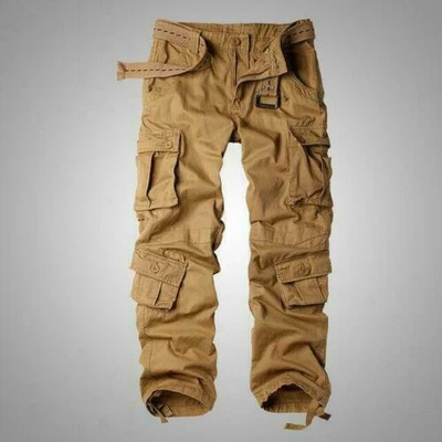 Men's Cotton Casual Military Army Cargo Camo  Pockets pants  - Image 1 of 4