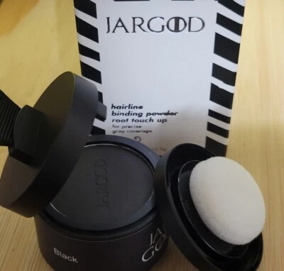 Pó de linha fina preto fibras capilares cobrem cabelos grisalhos corretivo raiz jargod - Imagem 1 de 4