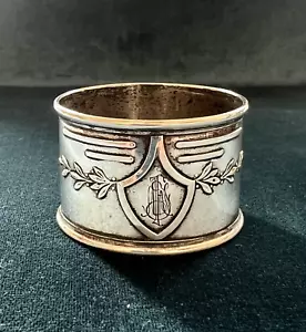 Great Art Nouveau Antique Sterling SILVER Nature Plants Olive Branch Napkin Ring - Picture 1 of 9