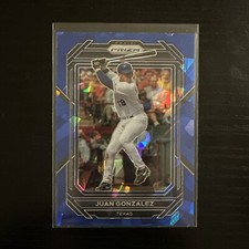 2023 Panini Prizm Blue Cracked Ice Prizm Juan Gonzalez #86 Texas Rangers