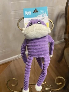 Zippy Paws PURPLE SPENCER CRINKLE SPENCER MONKEY Squeaky Puppy/Dog Toy 11” - Picture 1 of 4