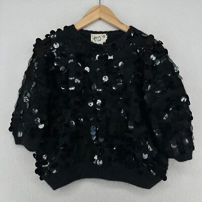 Suéter GLORY B M GLORIA FURMAN Mezcla de Seda Lentejuelas Adornado Pullover Negro De Colección Foto 1 de 4