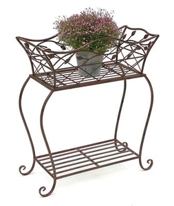 Blumenständer mit Korb Blumenkasten Braun 66 cm 93980 Pflanzenkasten Blumentisch - Bild 1 von 6