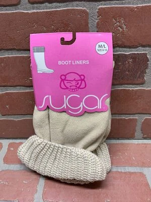 NWT Sugar Beige Fleece Boot Liners Size M/L (8-10) - Image 1 of 3