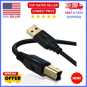 USB Printer Cable 6FT – Type A to B Cord for Printers, Scanners & Fax - Picture 1 of 8