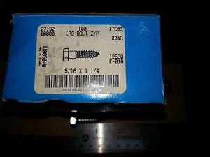 Hex Head Lag Screw/Bolt 5/16 x 1-1/4" - Zinc Plated Box of 100 - Picture 1 of 3