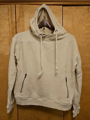 Roxy Hoodie Sweatshirt with Zipper Kangaroo Pocket Women's Med Off White Ivory - Image 1 of 4