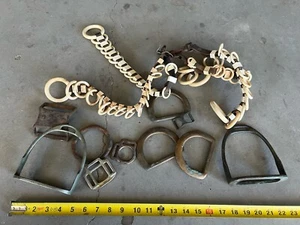 Lot of Vintage Western Cowboy Old Stirrups D-rings & more - Picture 1 of 14
