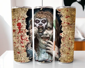 20 OZ Halloween Movie Regan Face Exorcist Stainless Steel Tumbler SUBLIMATION - Picture 1 of 1