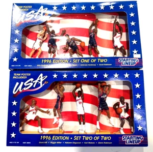 LE 1996 USA OLYMPIC BASKETBALL DREAM TEAM SETS 1 & 2 KENNER STARTING LINEUP NOS - Picture 1 of 2