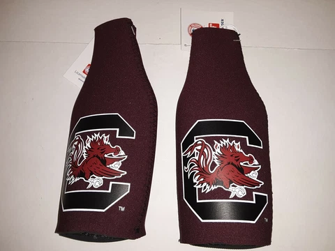 South Carolina Gamecocks  Zip - Up Bottle Koozie ( set of two ) Cover