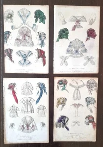 LE MONITEUR DE LA MODE: Lot de 4 gravures couleurs originales (1855) - Imagen 1 de 1