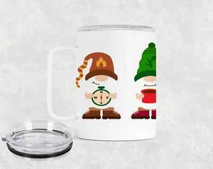 12 Oz Camping Gnomes Insulated Stainless Steel Camp Mug , Personalized Gift - Picture 1 of 3