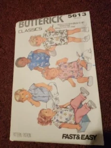 Vtg. Butterick Sewing Pattern #5613 NB,S,M Infants Pants Shirt Shorts -Uncut. - Picture 1 of 4