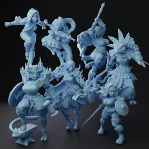 Additional Adventurer Miniatures (Full Set) | Fantasy Miniature | Twin Goddess M - Picture 1 of 8