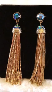 Heidi Daus Ohrringe "Skinny Tassel" (Montana AB/Multi Chains) Disc-Back - Bild 1 von 12