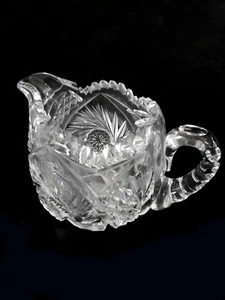 American brilliant cut crystal creamer early 1900', 5.5 inches - Picture 1 of 10