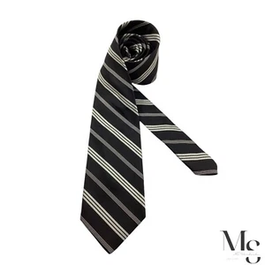 Stefano Ricci schwarz gestreifte Luxus Designer Seidenkrawatte Made Italy W: 4" EX ZUSTAND - Bild 1 von 6