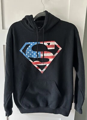 Sudadera con Capucha Superman - S Símbolo Logo Bandera Americana Talla Mediana De Colección Foto 1 de 4