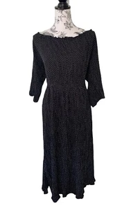 CITY CHIC Womens Black White Off Shoulder Polka Dot Midi Dress Size XL 22 - Picture 1 of 11