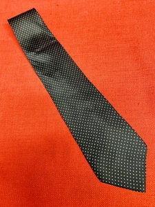 Emporio Armani Men's Silk Tie White Diagonal Polkadots 56”x 3 1/2” Dark Blue - Picture 1 of 4