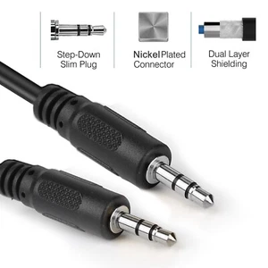 3ft 1m Car 3.5mm Male to Male Stereo Jack Audio Aux Auxiliary Cable Cord - Picture 1 of 9