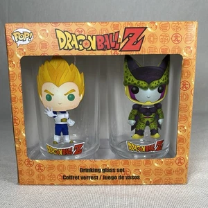 Dragon Ball Z Super Saiyan Funko Pop 2 Drinking Glasses (16 Oz) - Vegeta & Cell - Picture 1 of 11