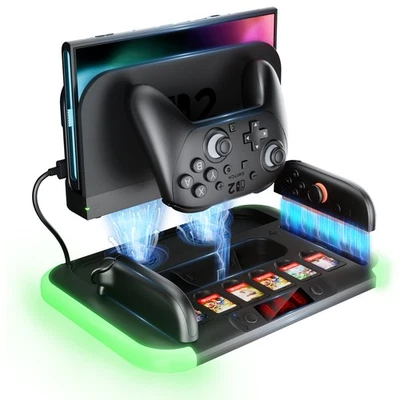 HEYSTOP Ladestation für Nintendo Switch 2 inkl. TV-Dock, Joy-Con Lader & 6 Game-Fächer