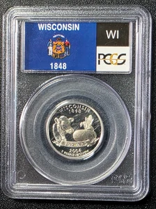 2004 S 25C PCGS PR69 Deep Cameo - Silver Wisconsin State Quarter #7064 - Picture 1 of 2