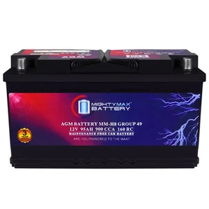 Mighty Max MM-H8 Group 49 12V 95Ah 160RC 900CCA Replaces Aston Martin V-8 89 - Picture 1 of 6