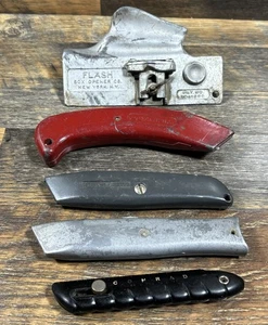 Taglierine vintage Stanley, Conrad, Flash, Olympic Utility Knife Box (lotto di 5) - Foto 1 di 6
