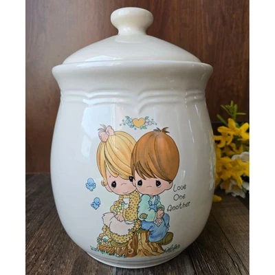 Винтажная банка для печенья 90-х Precious Moments Enesco 1994 Cottagecore Love One Another - Изображение 1 из 4