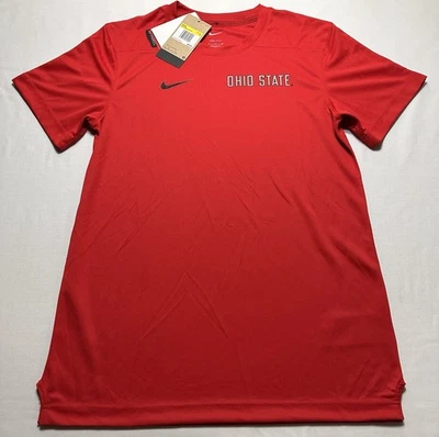 Camisa Ohio State Para Hombres Pequeña Nike Dri-FIT Manga Larga Atlética NCAA Roja Nueva con Etiquetas LEER* Foto 1 de 4