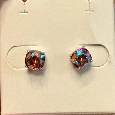 ¡NUEVO! Origami Owl *MINI PENDIENTES DE PLATA LT COLORADO TOPACIO CRISTALES* Foto 1 de 4