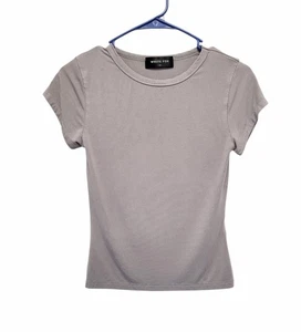 T-shirt bianca grigio volpe basic grigia XS donna modal spandex manica corta - Foto 1 di 3