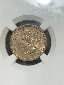 NGC MS64 CAC 1864 COPPER NICKEL INDIAN HEAD CENT BEAUTIFUL LUSTER - Picture 1 of 3