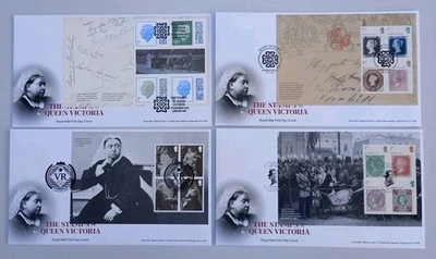 2025 Stamps of Queen Victoria Prestige Booklet PSB Panes Set of 4 FDC 4 diff Pmk - Image 1 of 3