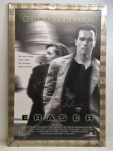 Arnold Schwarzenegger & Vanessa Williams ERASER Original 1996 Film Poster Signed - Foto 1 di 7
