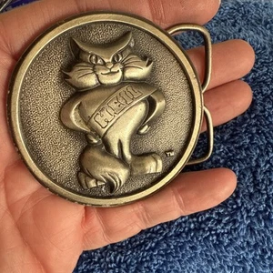 RARE Vintage “HEIL CAT” RARE Pewter Belt Buckle ~ 1980 Kinart Model Shop Inc 46 - Picture 1 of 2