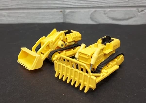 Lot Of 2 Vintage Die-Cast Bulldozers W/ Rubber Tread Construction Equipment 1:64 - Picture 1 of 6