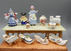 Vtg Limoges Porcelain Shelf Sitters Statues Shoes Vases Dollhouse Miniature 1:12 - Picture 1 of 12