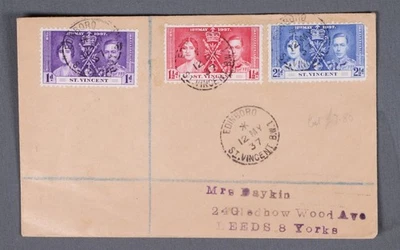 MayfairStamps San Vicente FDC 1937 Rey Jorge VI Coronación Conjunto Primer Día Cubierta Foto 1 de 2