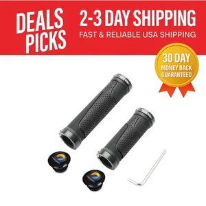 Short Mini Two-Color Rubber Bike Handlebar Grips - Ergonomic Comfort 90mm - Picture 1 of 8