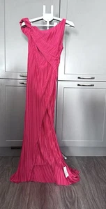 Maxi Vestido Rosa Plisado Un Hombro UK14 Dobladillo de Sirena Formal Noche ASOS DESIGN - Imagen 1 de 18