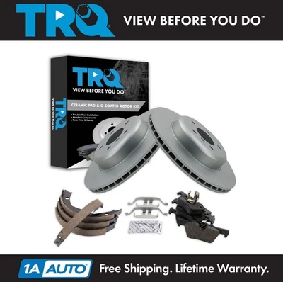 TRQ Rear Ceramic Brake Pad & Rotor Kit Fits 2014-2016 BMW 328i - Image 1 of 4