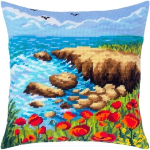 Hágalo usted mismo Kit de Almohada de Punta de Aguja/Tapiz "Sea Coast" 16x16 in/40x40 cm - Imagen 1 de 4