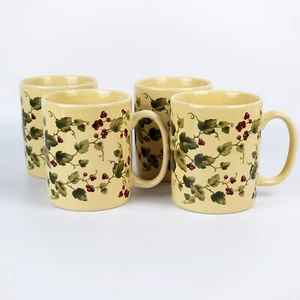 Waverly - Set of 4 Garden Room Coffee Tea Mugs, Grapes & Vines 14 oz Cup, Poland - Picture 1 of 12